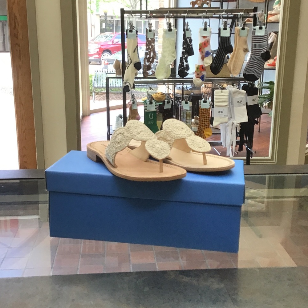 Beige Crochet Thong Sandals from Jack Rogers
